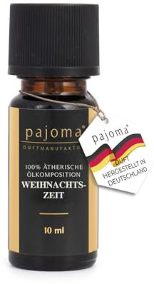 pajoma Duftöl 10 ml, Weihnachtszeit - Golden Line | 100% Naturrein Ätherisches Öl für Aromatherapie, Duftlampe, Aroma Diffuser, Massage, Naturkosmetik | Premium Qualität