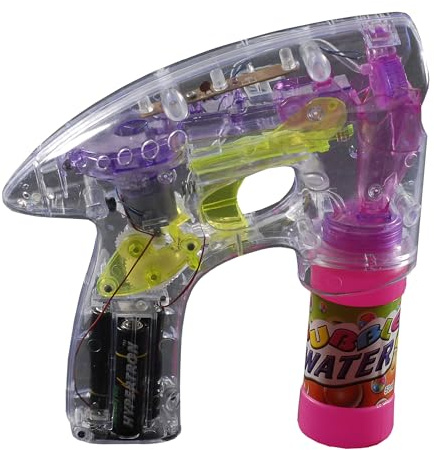 Classic Line 0579-052 – LED Seifenblasenpistole mit bunten LEDs, inkl. 75 ml Seifenlauge & Batterien, für Geburtstag, Kinderparty, Sommer- & Outdoor-Spaß