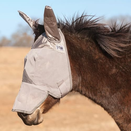 Cashel Crusader Mule Fluga Mask med Lång näsa och öron - Färg: Grå Storlek: Arabisk