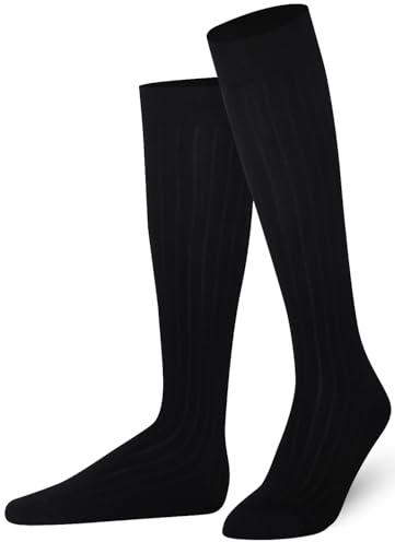 Mysocks Unisex knästrumpor långa strumpor, tillverkade av extra finkammad bomull | sömlös tå | mjukt latexband