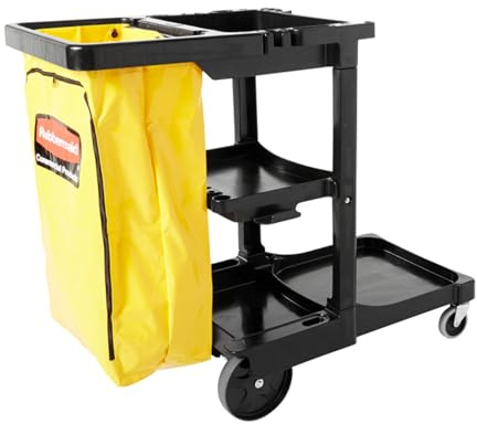 Rubbermaid Commercial Products Janitorial Cart, Black, 38.4 x 21.8 x 46