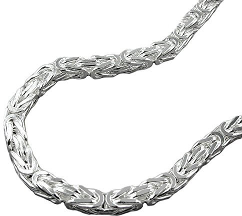 Armband 4mm Königskette vierkant glänzend Silber 925 19cm