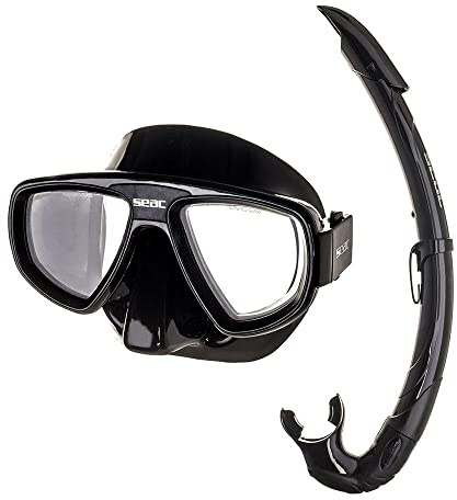 Seac Schnorchelset Extreme Evo, Set für das Tauchen, Schnorcheln und die Unterwasserjagd, Maske aus Silikon, Schnorchel mit Ausblasventil, 100% Silikon, Unisex, für Erwachsene
