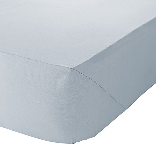 Catherine Lansfield Easy Iron Percale Sábana Bajera, Polialgodón, Azul Pastel, Doble Ajustable, 190x135x25 cm