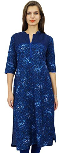 Bimba Femmes Coton Tunique Longue Kurta Indienne Ethnique Blouse imprimée