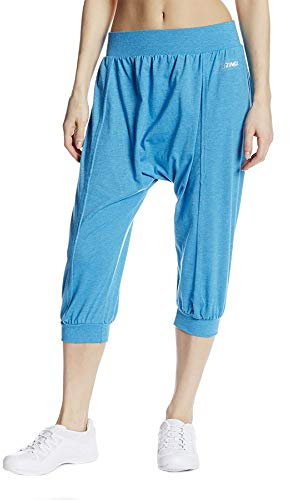Zumba Fitness Zumba Capri Pantalon Harem de Entrenamiento Fitness Mallas de Deporte de Mujer, Azul, XS