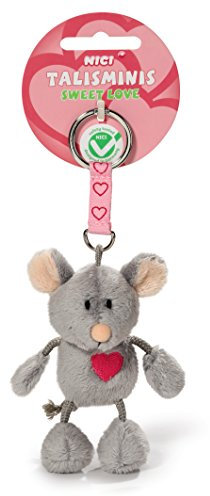 NICI 37388 - Schlüsselanhänger Maus, 7 cm Talisminis, Grau