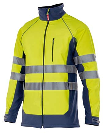 Velilla 306001; Softshell-Jacke, zweifarbig, Marineblau und Neongelb, Größe XL