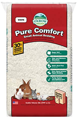 Oxbow Animal Health Parure de lit pour Lapin, Hamster et Cochon d'Inde, Fournitures de Lapin pour litière, sans Danger pour Les Animaux domestiques, 99,9% sans poussière, Papier Blanc, Sac de 36