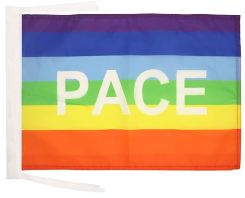 AZ FLAG Bandiera Arcobaleno Pace 45x30 cm Poliestere 100D Cordini | Uso interno ed esterno bandiera decorativa della pace doppie cuciture e bordi rinforzati