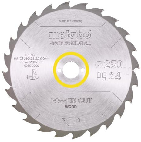 Metabo Kreissägeblatt HW/CT 250 x 30, 24 WZ 25 Grad, 628012000