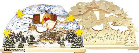 alles-meine.de GmbH Holz Bastelset 3-D - Laubsäge Schwibbogen Frau Holle - zum Aussägen und Laubsägen/zum selber basteln - incl. Beleuchtung ! - Echt Erzgebirge - hergestellt i..