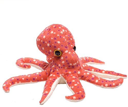 Wild Republic Hug’EMS Poulpe, Animal en Peluche, 17 cm, Grand Cadeau, Jouet Éducatif, Peluche Écologique, Rembourrage Fabriqué à Partir de Bouteilles d’Eau Recyclées