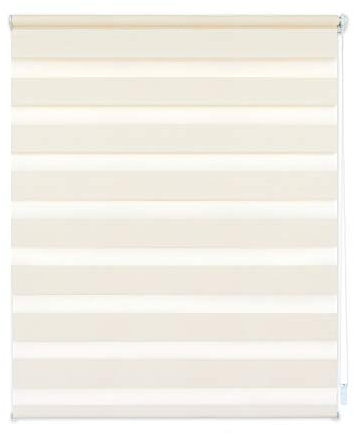 EXKLUSIV HEIMTEXTIL Duo Doppelrollo Klemmfix Fensterrollo ohne Bohren mit Pendelsicherung beige 80 x 200 cm