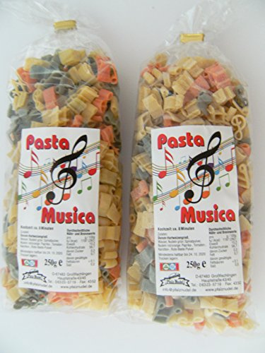 Pfalznudel Streuteile Noten aus Nudelteig, 2X 250 g, Nudeln, Pasta, Dekoration, Delikatesse, Musik