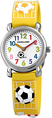Excellanc Kinderarmbanduhr Analog Lernuhr Jungen Mädchen | Armbanduhr Kinder ab 4 Jahre – Lernuhr | Kinderuhr Analog Jungen 6 8 10 Jahre – bunt wasserdicht Schulkind Geschenk