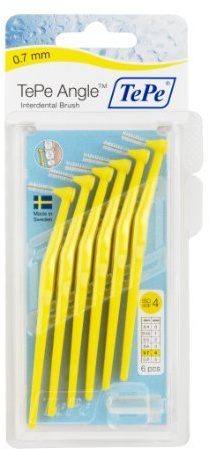 TePe Interdental Brush Angle – Yellow 0.7 mm by TePe Munhygienprodukter AB, Sweden