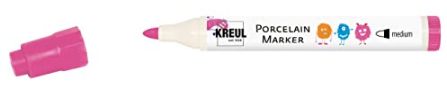 KREUL 16309 - Porcelain Marker medium Pink - Für Kinder entwickelter Porzellanmalstift, ohne Schütteln und Pumpen sofort los malen