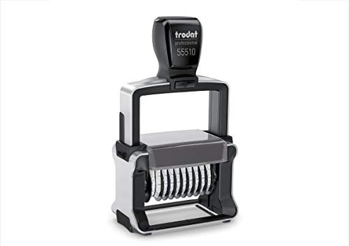 Trodat Metal Line 55510PL -Selbstf?rbendes Stempelkissen - nummerierung mit der Hand 10 Ziffern - 2 + 2 Zeilen - 56 x 33 mm