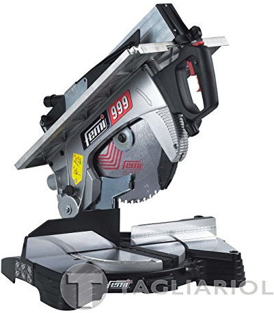 FEMI FM-999EVO - Sierra Ingletadora con Mesa 305mm - Corte Preciso en Madera y Aluminio - 1700W de Potencia - Base para Kit Deslizante y Mango T.P.S Patentado