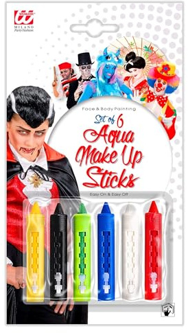 W WIDMANN MILANO Party Fashion - Aqua Make-up Schminkstift | 18 ml mit Spender für Karneval, Halloween, Mottoparty und Theater-Make-up