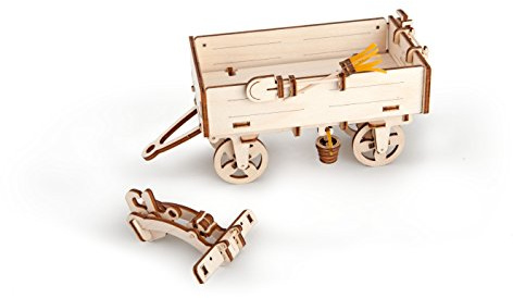 Ugears 70006 Mechanischer Modellbausatz Anhänger zum Traktor, Braun