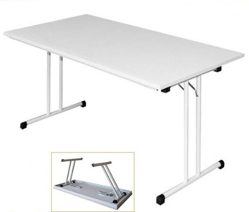 KLAPPTISCH Besprechungstisch Kantinentisch Verkaufstisch Schreibtisch 120x80 Lichtgrau/Stahl-Gestell 350490