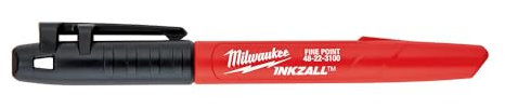 Milwaukee Inkzall 48-22-3100 Permanentmarker, feine Spitze, Schwarz, 12 Stück