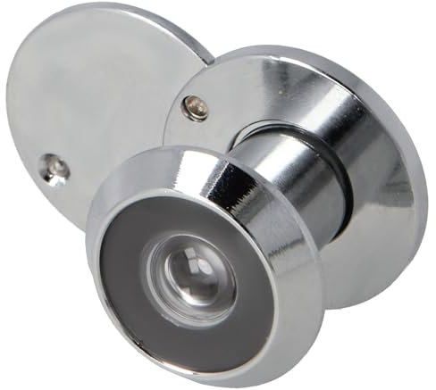 Amig - Spioncino per Porta | Lente Superangolare per Sicurezza Casa | Facile Installazione | Per Anziani e Famiglie | Ottone Cromato, Cromo Lucido, 15-25mm