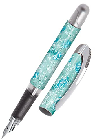 Online Füller College Love & Kisses, Tinten-Füller für Rechtshänder, ergonomisches Griffstück, hochwertige Iridium-Feder medium, Standard-Tintenpatronen, inkl. Kombipatrone