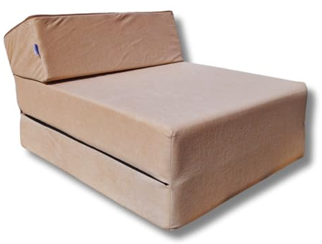 Natalia Spzoo – 3-teilige klappbare Schaumsessel (160 x 60 x 12 cm) gemütliche Faltmatratze für einen erholsamen Schlaf – Klappmatratze mit Schaumstoffkern & abnehmbarem Bezug