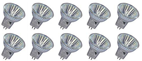 Osram, 10 lampadine alogene GU4, 12 Volt, 10 Watt, 38 gradi, Wideflood 44888WFL