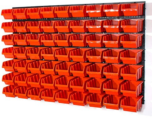 Lager Wandregal Lagerregal, 63 Stapelboxen Orange Gr. 3 POP Serie