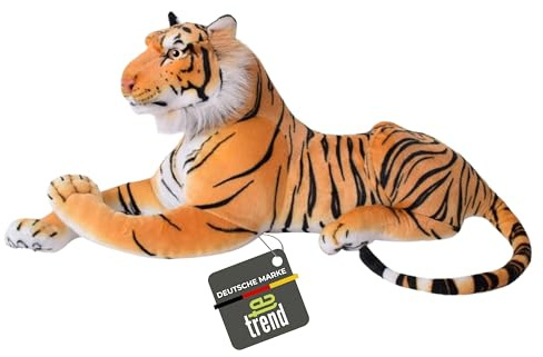 TE-Trend XL Stofftier Tiger 80cm - Riesenkuscheltier für fantasievolle Abenteuer - großes Spielzeug & Dekoration Kuscheltier - Kuscheltiger für Kinder & Erwachsene - Riesentiger - Plüschtiger XXL