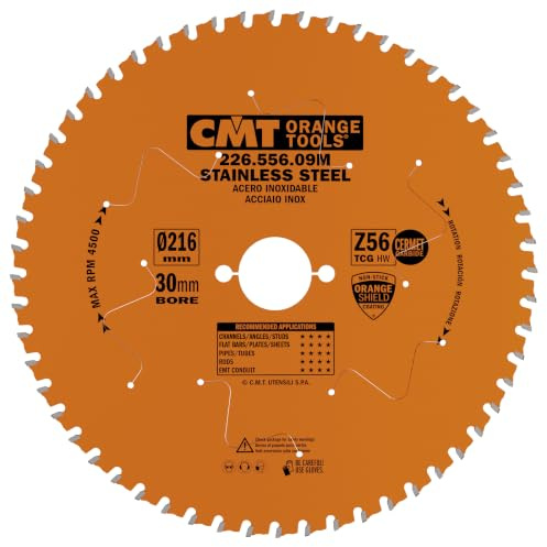 CMT ORANGE TOOLS 226.556.09M - HM-KREISSÄGEBLATT FÜR EDELSTAHL 216X1,8/1,4X30 Z56 FWF