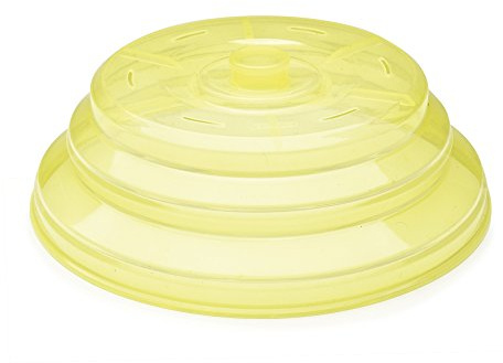 Ibili Mikrowellendeckel Prisma faltbar, Silikon, schwarz/silber, 24 x 24 x 7 cm