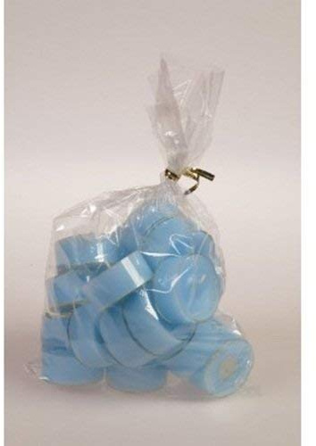 20 original Dänische Teelichter ohne Duft im Acryl-Cup farbig durchgefärbt hell blau baby blau
