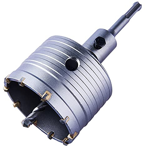 Amtech 82 mm Core Drill with SDS/SDS+ Shank and 8 mm Pilot, Tungsten Carbide Tipped for Fast Masonry Cutting