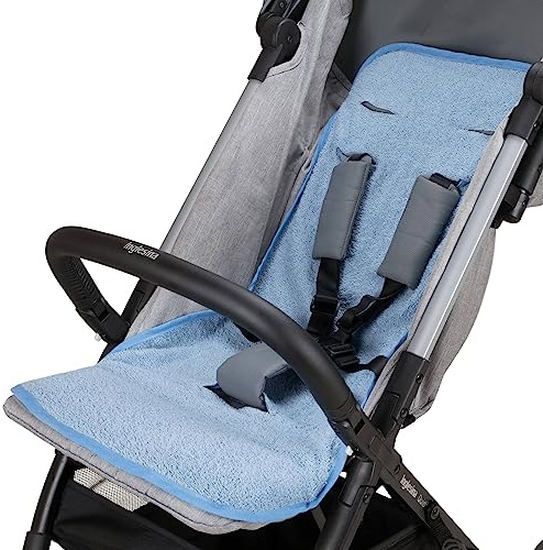 Babysanity Copri Passeggino Estivo in Spugna di Cotone100% Certificato Oeko Tex Leggero Traspirante Antisudore per Bambini e Neonati Senza Imbottitura - Made in Italy (Avio)