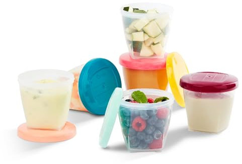 Babymoov Babybols Lot de 6 Pots de Conservation pour Bébé 250ml, Gradués, Garantis sans BPA, Hermétiques, avec Surface réinscriptible