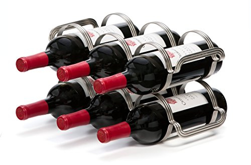 Mango Steam 6 Flaskor Bänkskivans Vinrack - Förvaringsorgan för Köksbänkar, Skafferi, Kylskåp (6 Flaska, Silver)