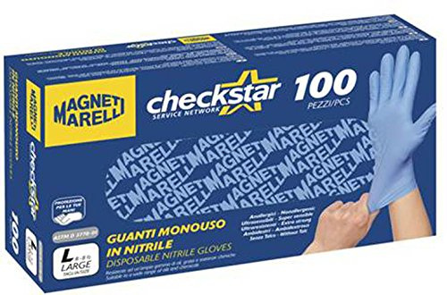 Magneti Marelli 98136 gants jetables en Nitrile, bleu, Taille L, 100 pièces