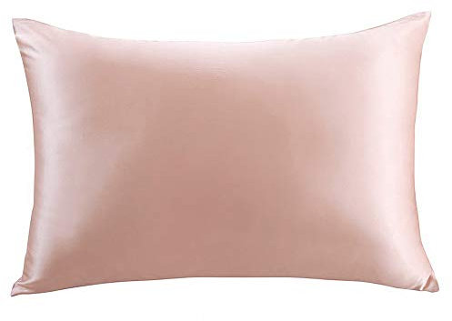 LULUSILK 100% Seide Kissenbezug Haar- und Hautpflege Kissenhülle knitterarm 1 Stück Kissenbezug Seide 40x60cm Pfirsichrosa