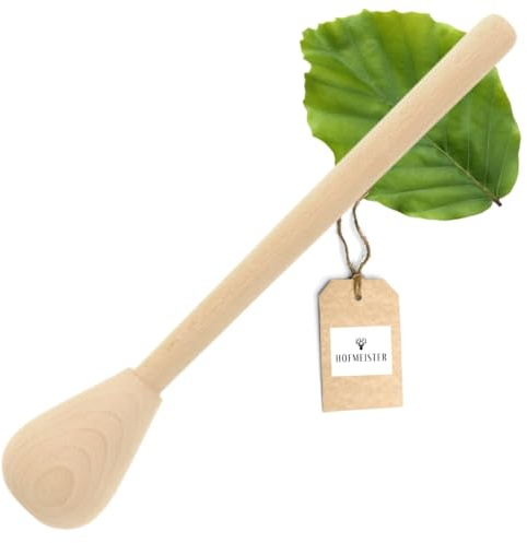 HOFMEISTER® Rührkeule Holz 32 cm – Passierkeule aus Buchenholz zum Kneten, Passieren und Rühren von Teig und Obst, Handarbeit (1 Stück)