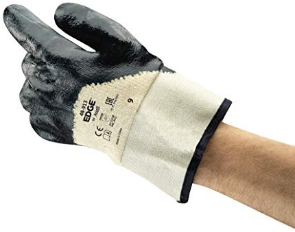 Ansell EDGE 48-913 Guante de Trabajo, Protección Mecánica, Repelente al aceite Guante, Azul, Talla L (12 Pares)