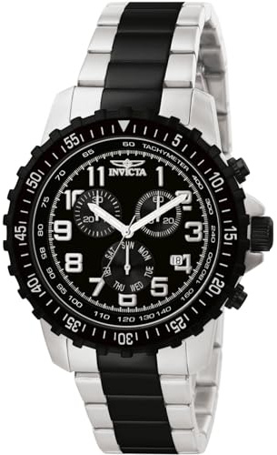 Invicta Specialty 1326 Herrenuhr - Quarzwerk - Edelstahl mit schwarzem Zifferblatt - 45 mm