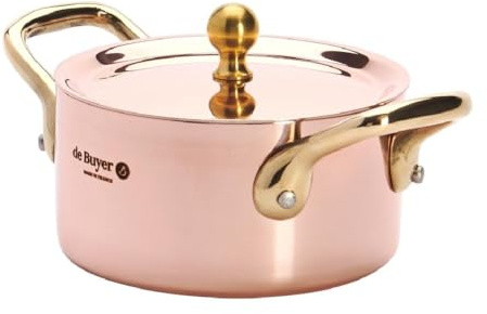 De Buyer - Mini Faitout Cuivre inox Avec Couvercleanse Bronze Ø10Cm - -