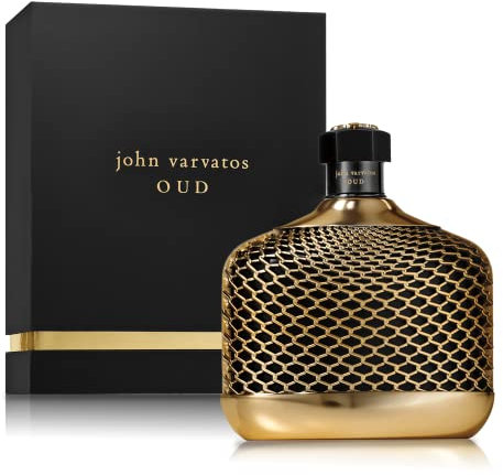 John Varvatos OUD – Eau de Toilette homme/men, 125 ml, kryddig och orientalisk doft för män, lyxig blandning av spännande kryddor & Oud-olja, herrdoft i ädel designflaska