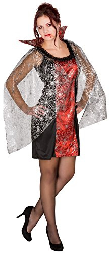 dressforfun Sexy Vampirkleid mit Stehkragen Spinnennetz Gothic Damen Halloween Karneval Fasching Kostüm (S | Nr. 300074)