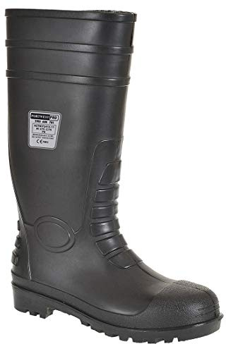 Portwest Bottes de sécurité Wellington S5, Couleur: Noir, Taille: 46, FW95BKR46
